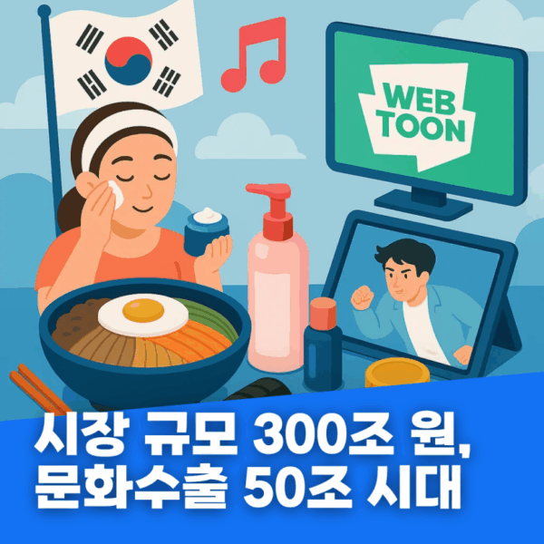 시장 규모 300조 원-문화수출 50조 시대